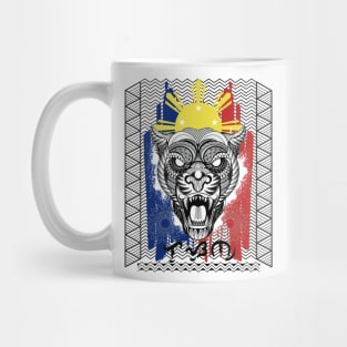 Philippine Flag Tribal line Art Tiger / Baybayin word luson (Luzon) Mug